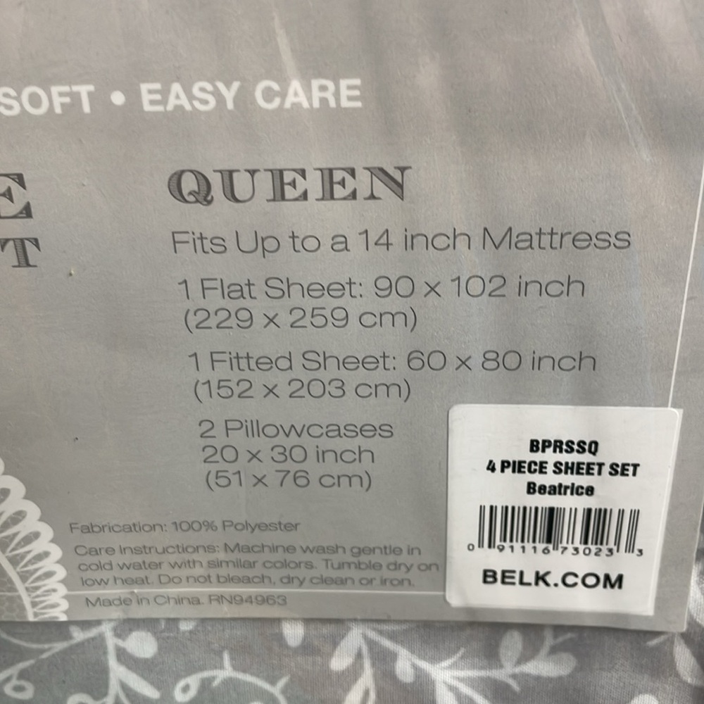 New homestead fashions Beatrice Sheet Set,Style: BPRSSQ, Queen,4 piece sheet set - Picture 5 of 7